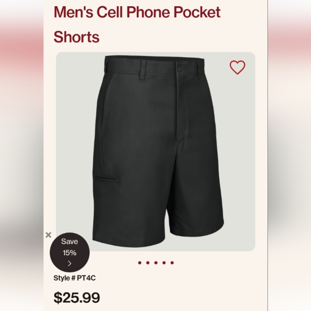 Black men's sell phone pocket shorts size 40